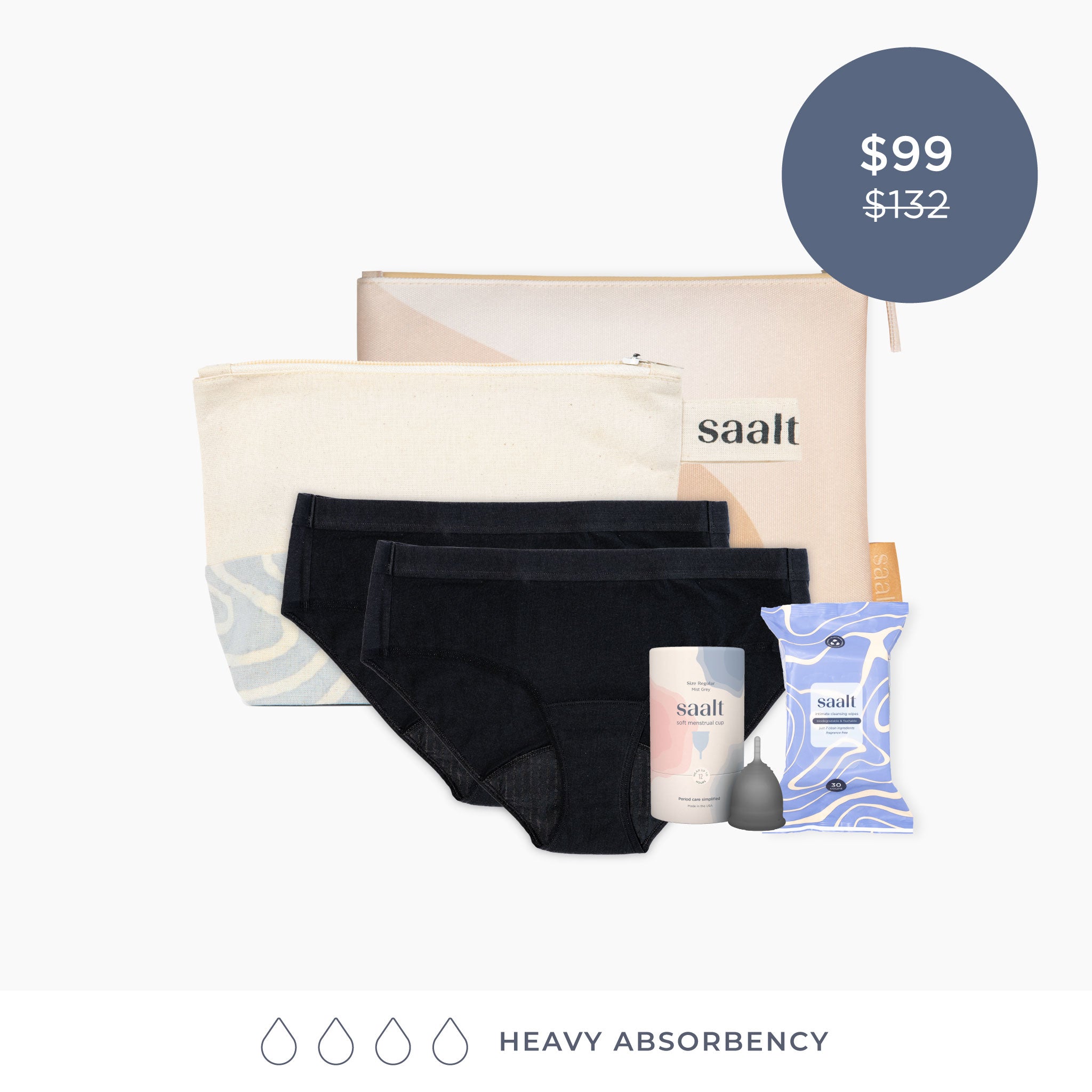 Period Travel-Ready Bundle | Period Underwear | Saalt