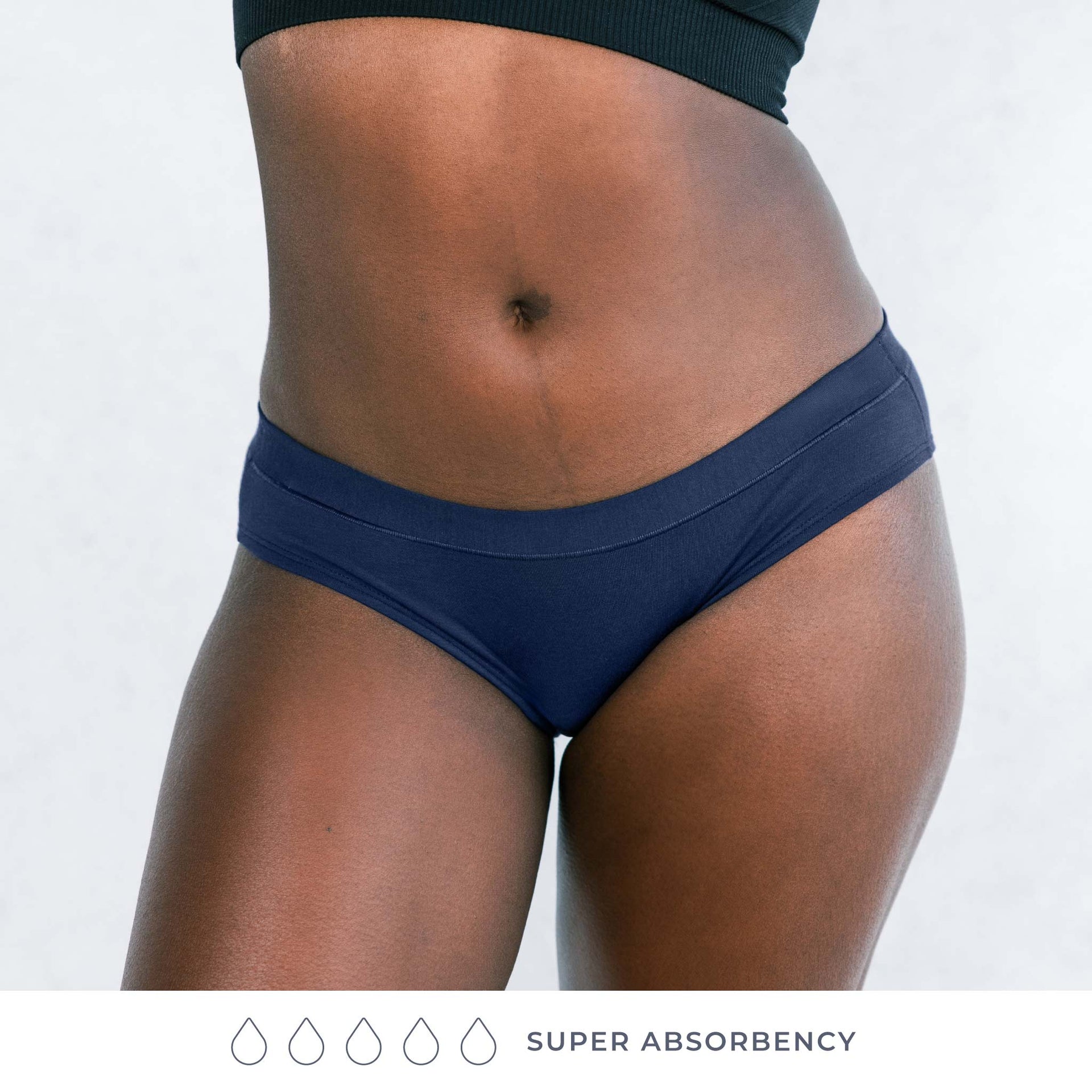 Saalt Heavy Absorbency Briefs Super Soft Modal Comfort Leak Proof Period  Underwear - Volcanic Black - XS