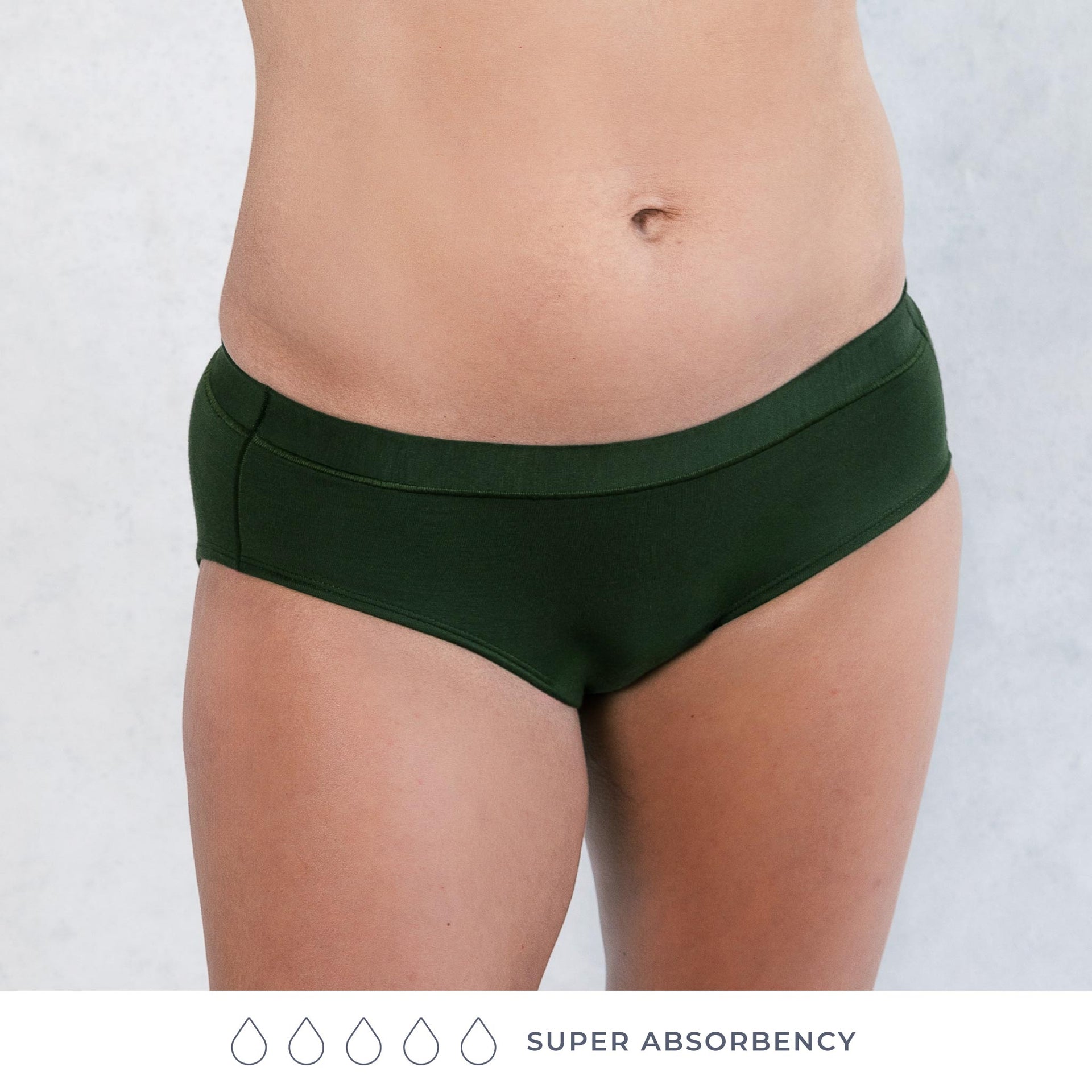 Saalt Heavy Absorbency Briefs Super Soft Modal Comfort Leak Proof Period  Underwear - Volcanic Black - XS