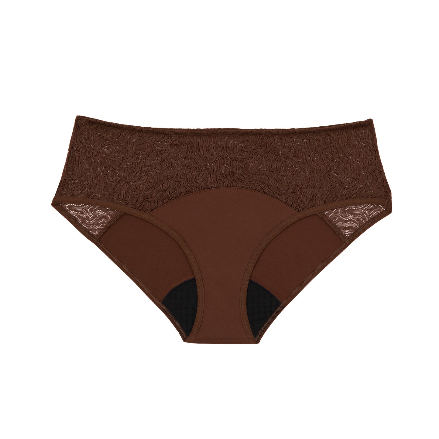 Saalt Leak Proof Period Underwear Regular Absorbency - Soft-stretch  European Lace High Waist Briefs - Volcanic Black - L : Target