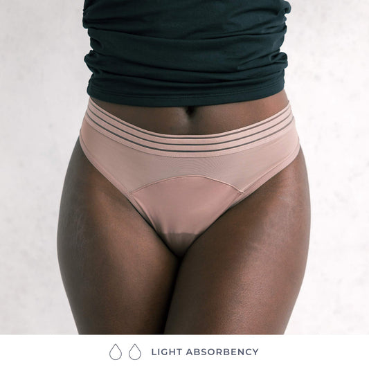 Reusable Period Underwear - Comfortable, Thin, and Keeps You Dry from All  Leaks (Mesh Bikini, Small, Quartz Blush)