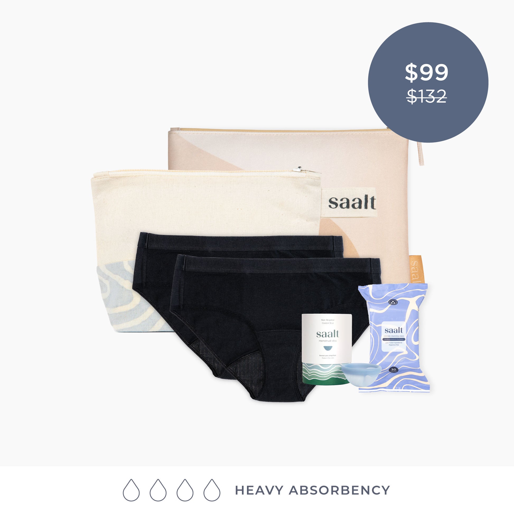 Period Travel-Ready Bundle, Period Underwear, Saalt