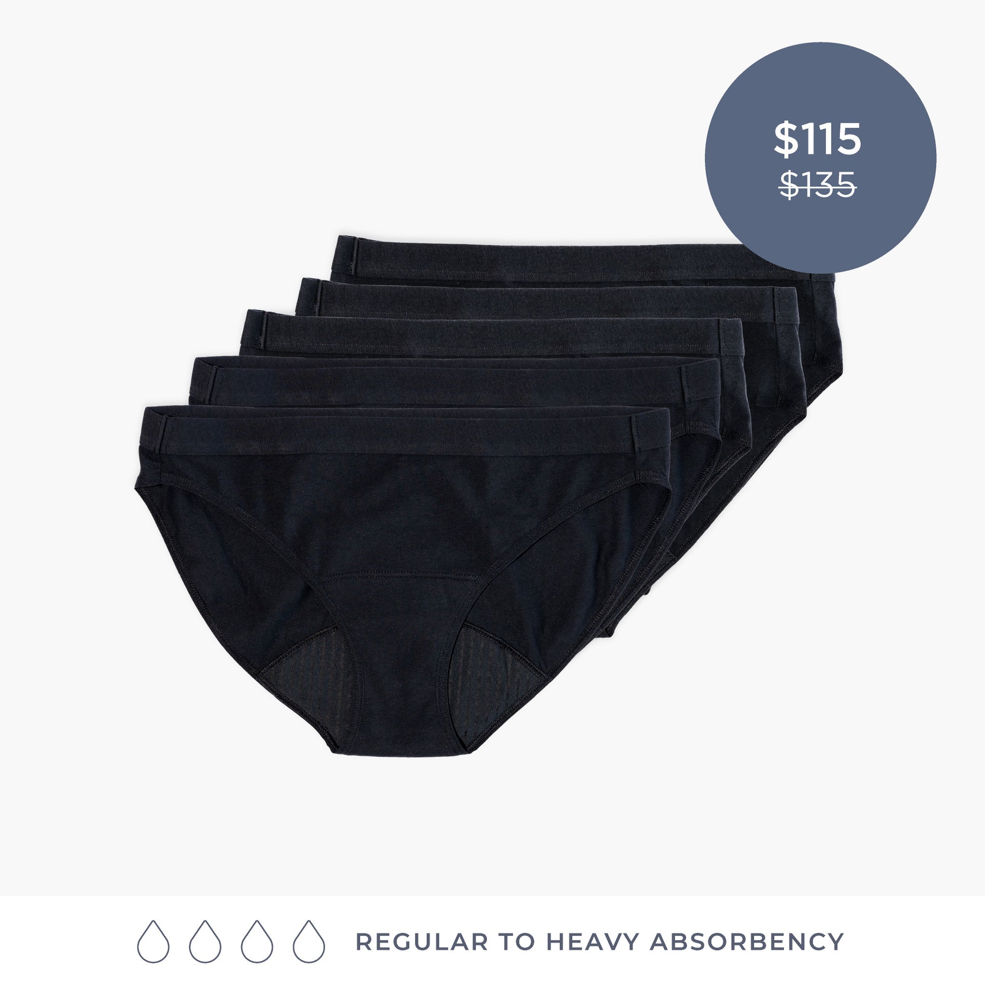 Buy Black Briefs 2 Pack Teen Heavy Flow Period Pants (7-16yrs