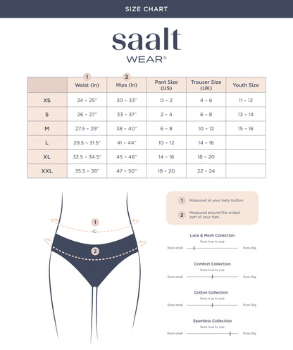 Women's Panties Size Chart, UK