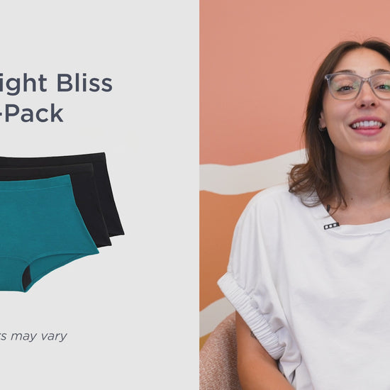 The Overnight Bliss Bundle contains our all-time favorite Comfort Boyshorts. Great for overnight, postpartum wear, or your heaviest period days.