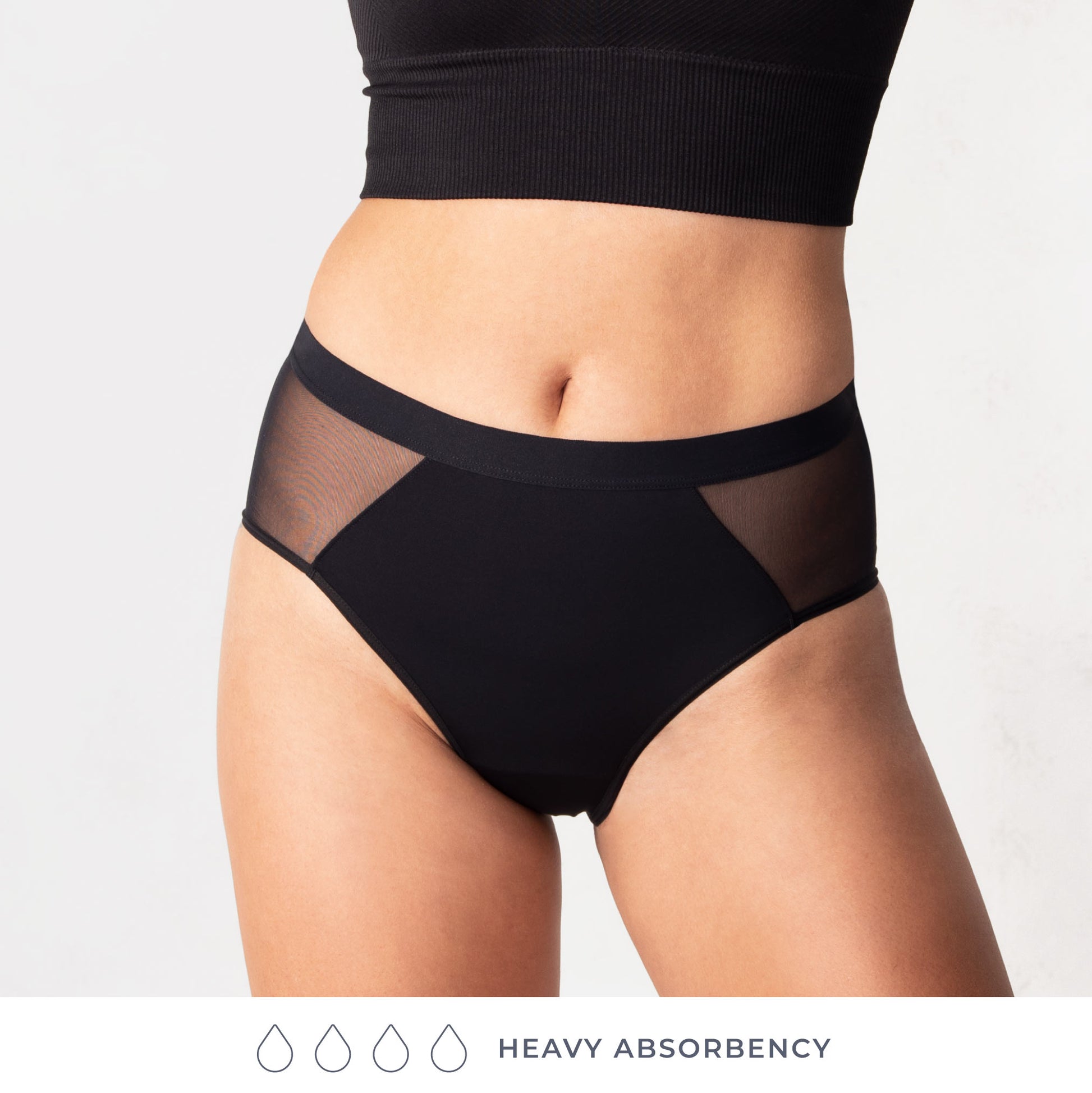 Saalt Reusable Period Underwear - Hipster Style, Volcanic Black