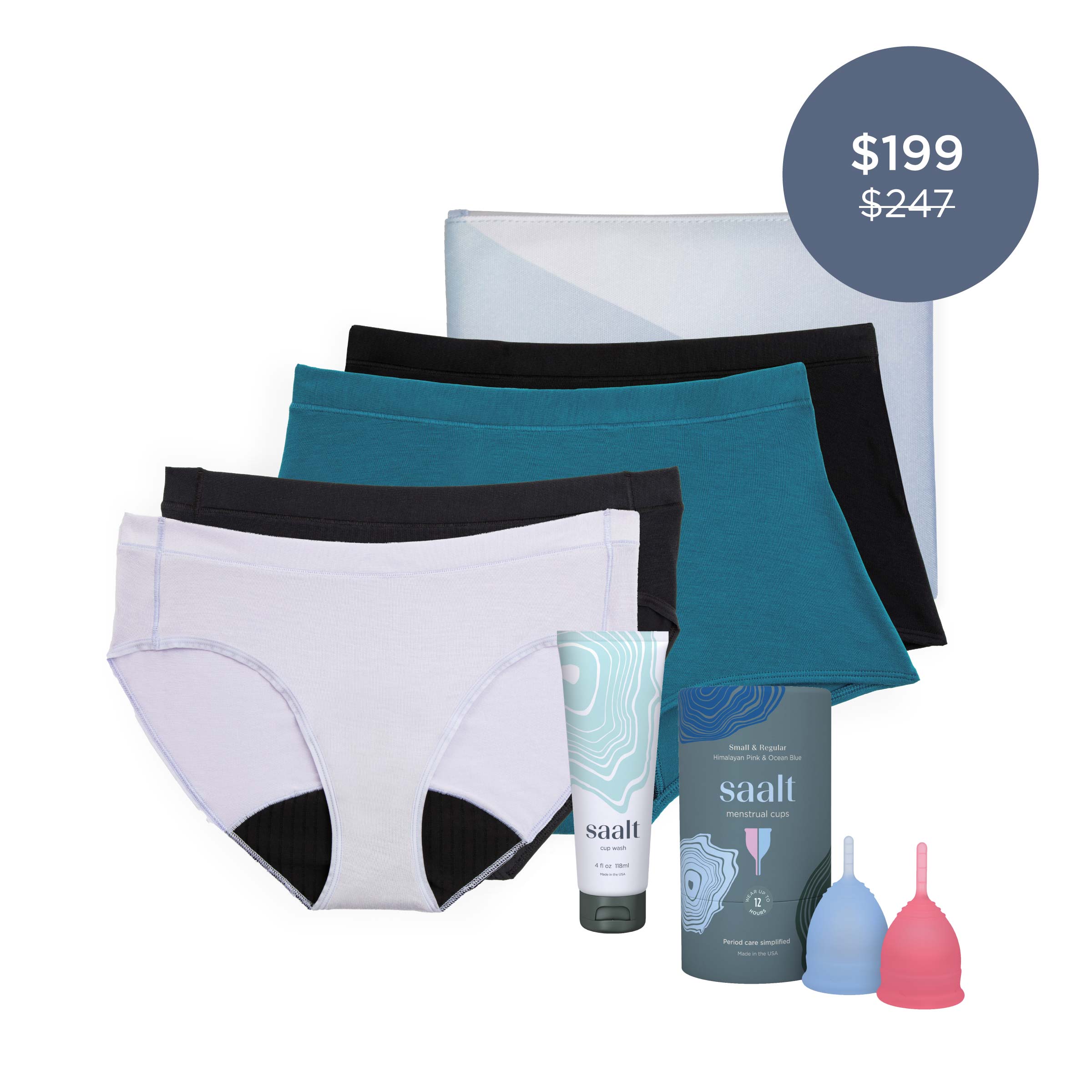 Light Day Workout 3-Pack, Period Underwear, Saalt