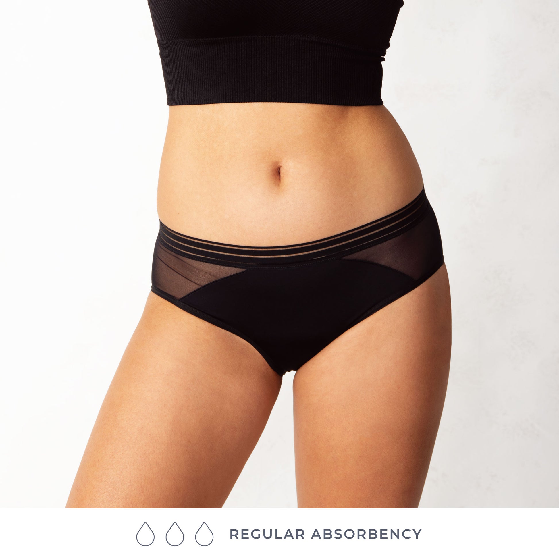 saalt Reusable Period Underwear - Comfortable, Thin, and Keeps You Dry from  All Leaks (Mesh Hipster)