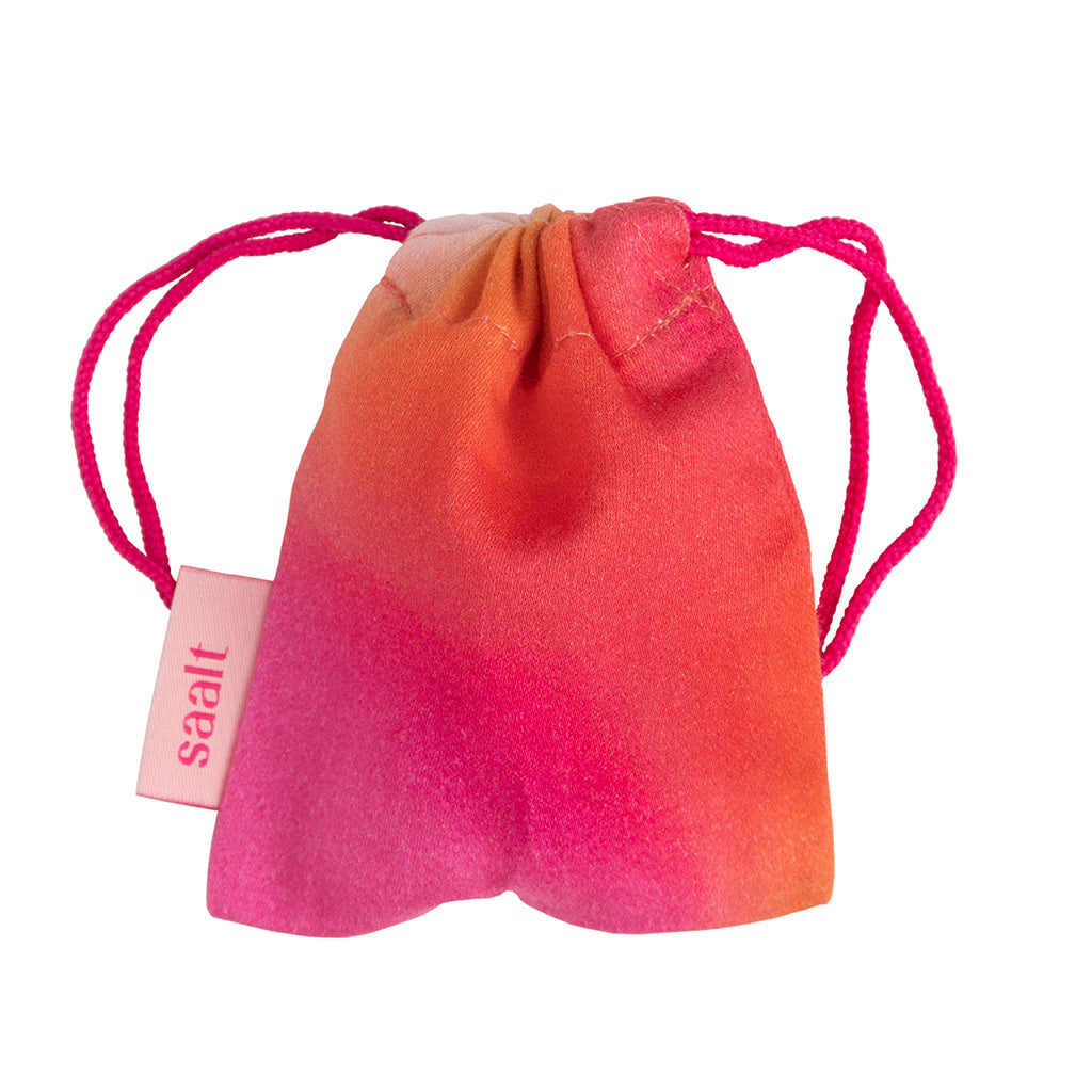 Saalt menstrual cup bag in wild rose.